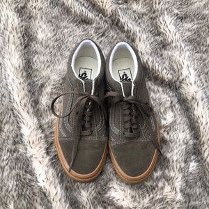 Forest Green Old School Vans Size M7, W8.5